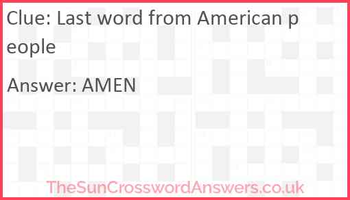 Last word from American people Answer
