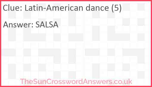 Latin-American dance (5) Answer