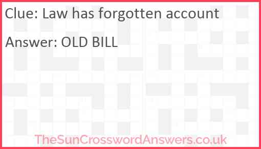 Law has forgotten account Answer