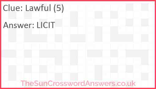 Lawful (5) Answer
