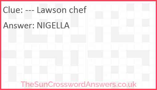 --- Lawson chef Answer