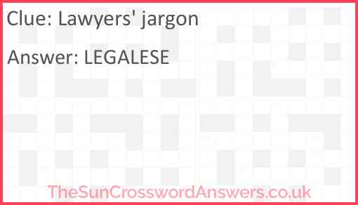 Lawyers' jargon Answer