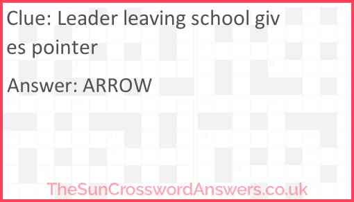 Leader leaving school gives pointer Answer