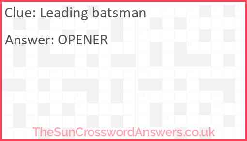 Leading batsman Answer