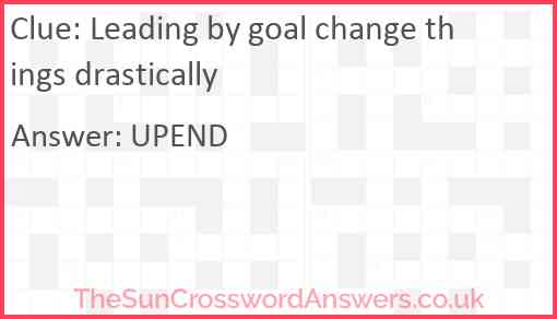 Leading by goal change things drastically Answer