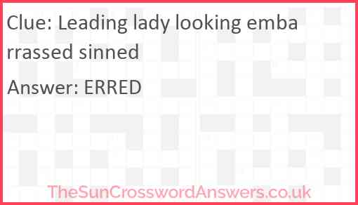 Leading lady looking embarrassed sinned Answer