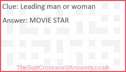 Leading man or woman Answer