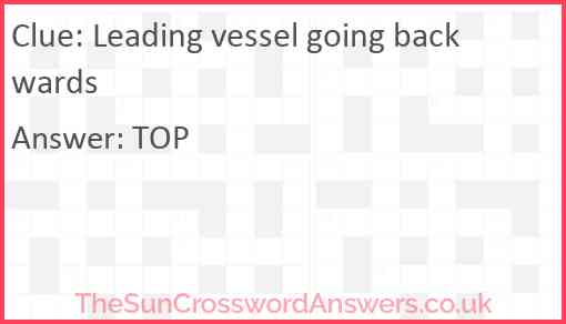 Leading vessel going backwards Answer