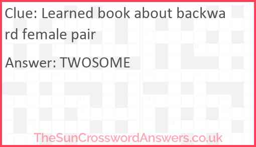 Learned book about backward female pair Answer