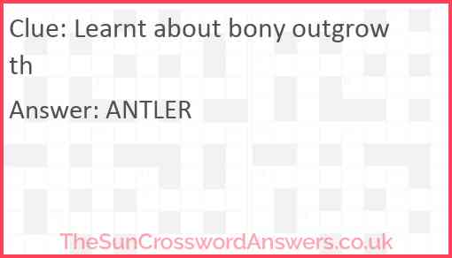 Learnt about bony outgrowth Answer