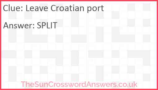 Leave Croatian port Answer