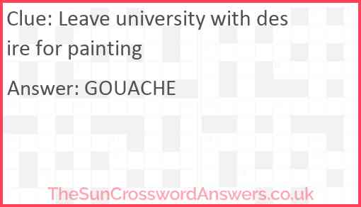 Leave university with desire for painting Answer