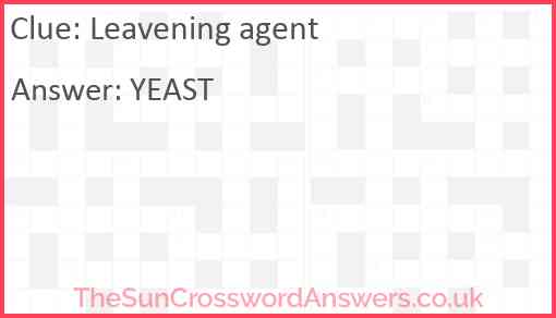 Leavening agent Answer