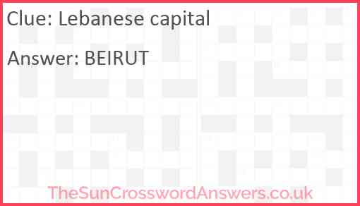 Lebanese capital Answer
