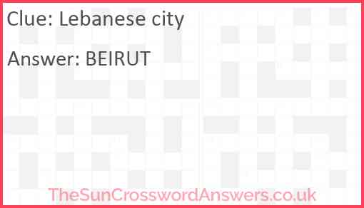 Lebanese city Answer