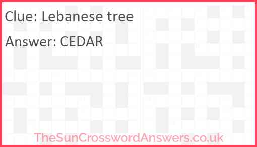 Lebanese tree Answer