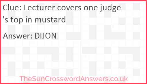 Lecturer covers one judge's top in mustard Answer