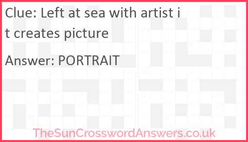 Left at sea with artist it creates picture Answer