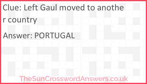 Left Gaul moved to another country Answer
