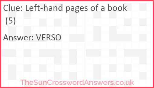 Left-hand pages of a book (5) Answer