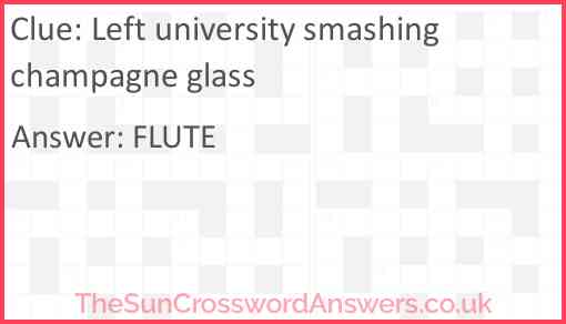 Left university smashing champagne glass Answer