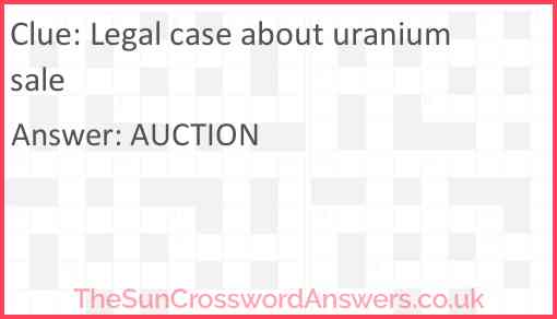 Legal case about uranium sale Answer