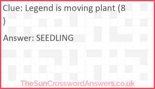 Legend is moving plant (8) Answer