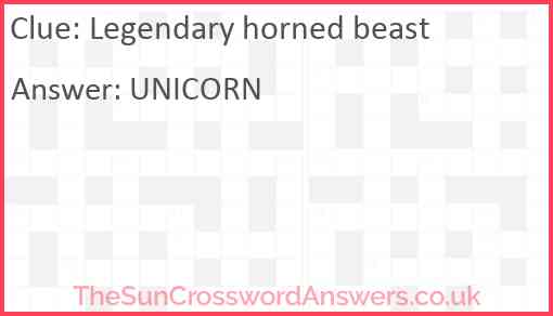 Legendary horned beast Answer