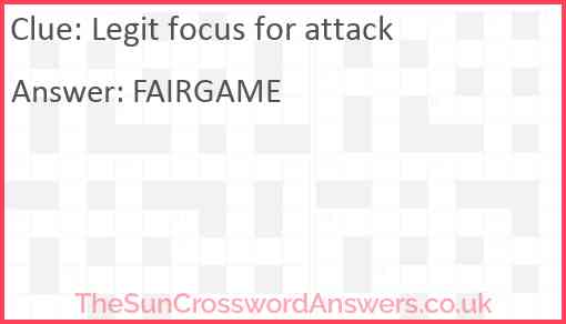 Legit focus for attack Answer