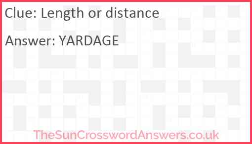 Length or distance Answer