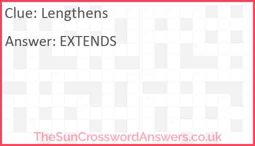 Lengthens Answer