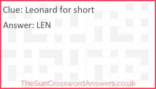 Leonard for short Answer