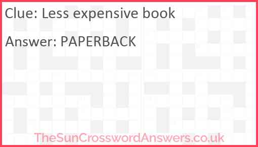 Less expensive book Answer