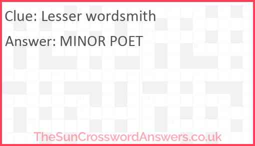 Lesser wordsmith Answer