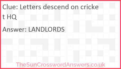 Letters descend on cricket HQ Answer