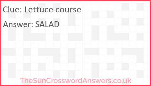 Lettuce course Answer