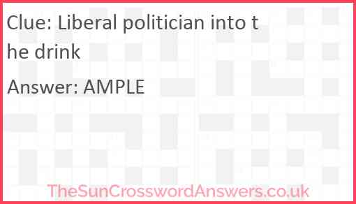 Liberal politician into the drink Answer