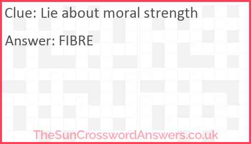 Lie about moral strength Answer