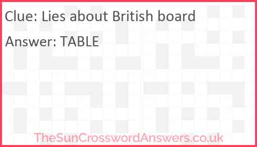 Lies about British board Answer