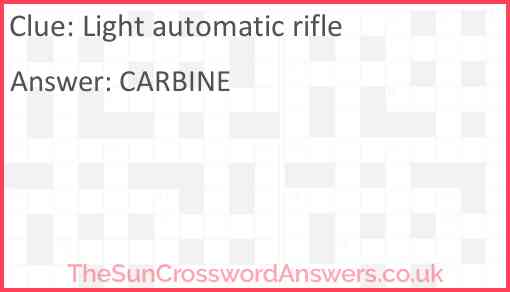Light automatic rifle Answer