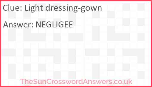 Light dressing-gown Answer