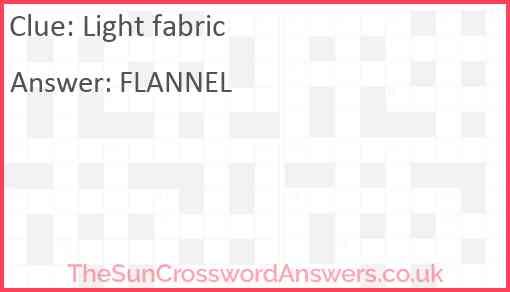 Light fabric Answer