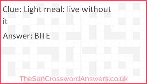 Light meal: live without it Answer