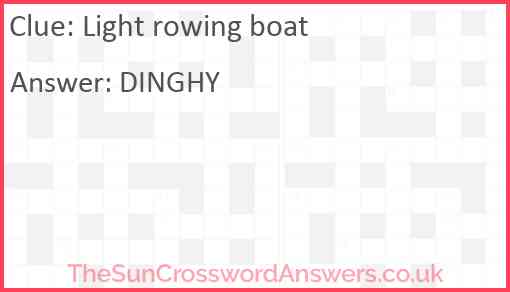 Light rowing boat Answer