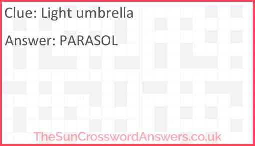 Light umbrella? Answer