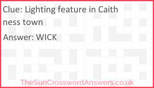 Lighting feature in Caithness town Answer