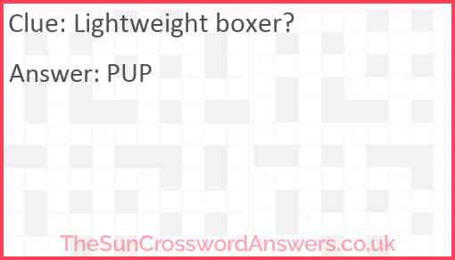 Lightweight boxer? Answer