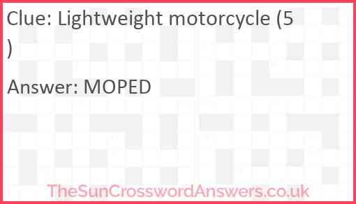 Lightweight motorcycle (5) Answer