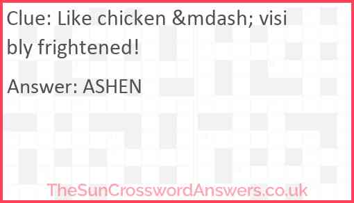 Like chicken &mdash; visibly frightened! Answer