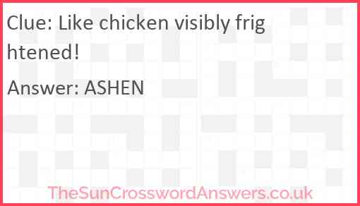 Like chicken visibly frightened! Answer